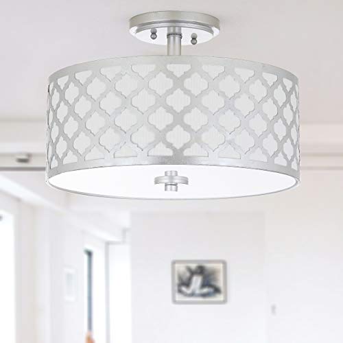 Safavieh Collection Kora Quatrefoil 3 Flush Mount Light, 0, Silver #TOP4