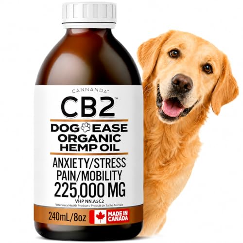 CB2 HEMP SEED OIL FOR DOGS. Extra Strength For Pain & Anxiety. Advanced Hip & Joint Supplement. Calming & Relaxing Effect. Improves Mobility. All-Natural. 240mL/8oz EXTRA LARGE Bottle.