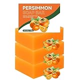 Kaki Seifenstück, 3X100G Handgemachte Kaki Körperwaschseifen, Feuchtigkeitsspendende Kakis Seife...