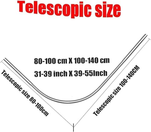 Easy Installation Shower Curtain Rod Adjustable Corner Ceiling Support Curved Rod,Shower Curtain Rail, L Shaped Shower Curtain Pole, Curved Shower Curtain Rod, for Bath&Locker Room, Hanging