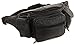 New Large 8 Pocket Genuine Leather Waist Hip Lumbar Fanny Fannie Pack Bag Black with Dual Cell Phone Pockets and Dual Organizer