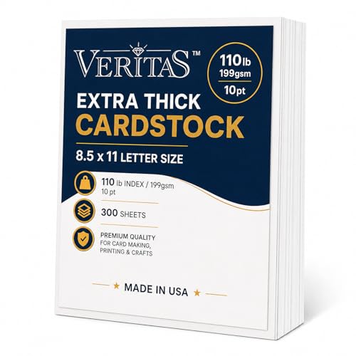 Papier cartonné blanc 21,6x27,9 Veritas lot de 300 feuilles épaisses lisses