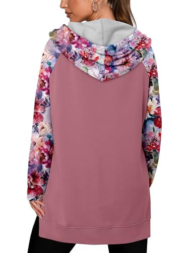 KISSMODA Women Hoodies Dress Long Sweatshirts Dress Raglan Sleeves Oversized Sweatshirts with Pocket 2025 Fall Winter Trendy