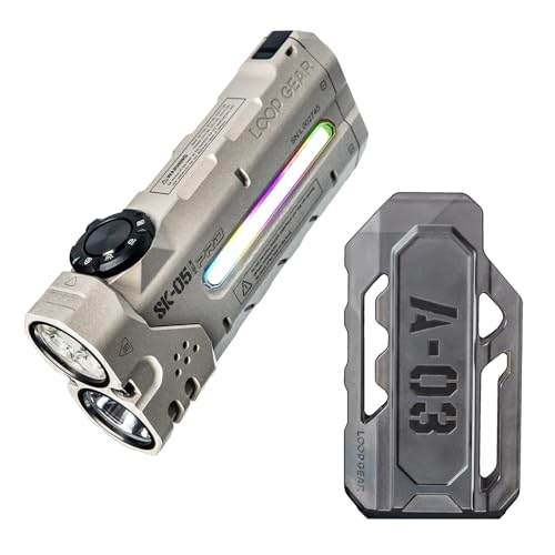 SK05 Pro Mao Flat LED Flashlight with 8000mAh Power Bank, Sidelight,Floodlight and Spotlight, Portable Flashlight with A03 Flashlight Tactical K-Shape
