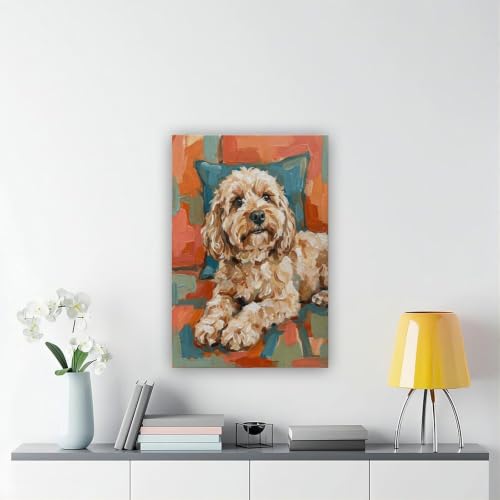 Poster Cockapoo 30x45 cm - Tableau Chien Beige et Bleu pour Déco Salon - 6