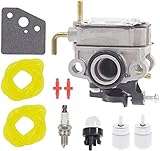 Chacarbtu 753-08323 Carburetor & AC04122 Fuel Line Kit for Troy-Bilt TB6044XP TB685EC TB635EC TB685EC 4 Cycle String Trimmer with 753-08319 Primer Bulb
