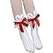 XuHangFF Lolita Chaussettes longues en coton avec oreilles de lapin et nœud papillon en dentelle, b, M