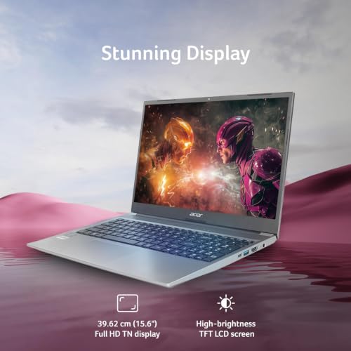 Image of Acer Aspire Lite Intel Core 3-100U Processor, 8GB RAM /256GB SSD, 15.6 inch /39.62 cm, FHD IPS Display,Win 11 Home, Steel Grey, 1.59Kg, AL15-53, Thin and Light Laptop