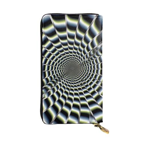 Spiral Optical Illusion Gif Wallet For Women Men Clutch Rfid Blocking Leather Wallets Large Capacity Purse Credit Card Holder Money Case With Zipper Phone Holder Long Travel Purse