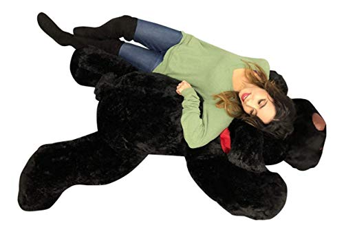 Image of Giant 5 Feet Sleeping Puppy Dog Plush - Cute Soft Toy Gift for Kids, Girls, Boys, Wife, or Girlfriend (Black, 60 Inch)