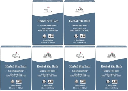 Image of Earth Mama Herbal Sitz Bath | Pregnancy & Postpartum Essentials, Soothing Sitz Bath for Hemorrhoids with Witch Hazel, & Calendula, 6-Count (6-Pack)