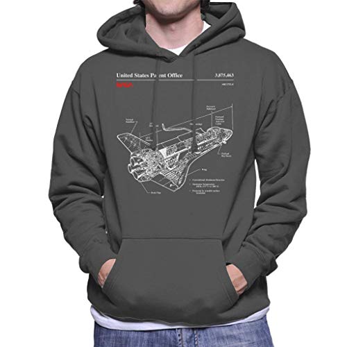 Preisvergleich Produktbild Nasa Shuttle Structure Blueprint Men's Hooded Sweatshirt