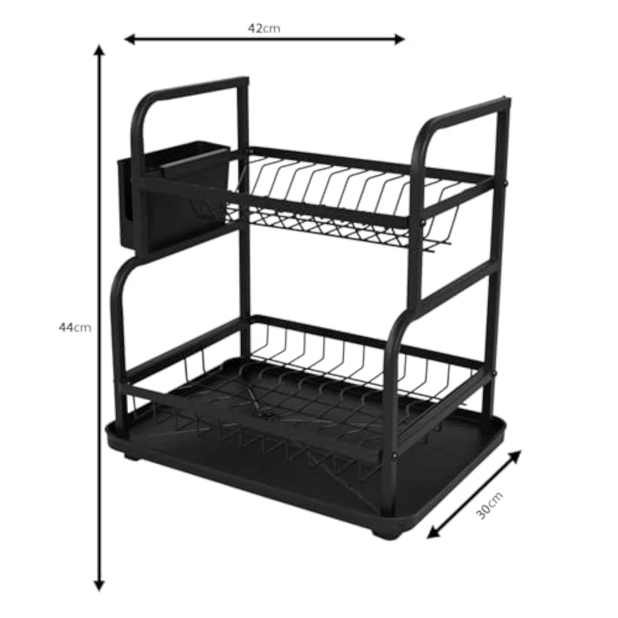 2-Tier Carbon Steel Dish Drainer Drying Rack