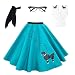 Hip Hop 50s Shop Adult 4 Piece Poodle Skirt Costume Set Teal Medium/Large