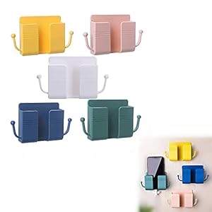 Muur Mobiele Telefoon Houder Opbergdoos Plug Stand Met Haken, Afstandsbediening Mobiele Telefoon Plug Organizer…