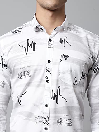 Majestic Man Men's Cotton Slim Fit Printed Casual Shirt