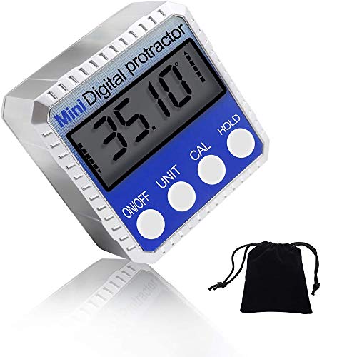 Digital Electronic Level and Angle Finder Angle Gauge Protractor Inclinometer Precise Level Box 360°Bevel Miter Gauge w/LCD and Magnetic Base for Table Saw Blade Measurements Woodworking Carpenter
