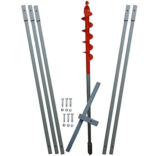 6m Erdbohrer mit 50mm Bohrkopf -VERLÄNGERBAR- auch als Brunnenbohrer, Handerdbohrer, Erdlochbohrer, Brunnenbohrgerät, Pflanzbohrer, Zaunbohrer, Pfahlbohrer UVM. einsetzbar ! …