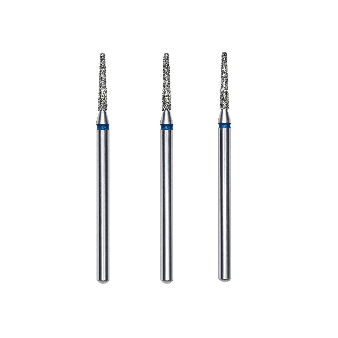 STALEKS PRO Set di 3 frese diamantate per unghie, 10 x 1,6 mm. Forma della punta arrotondata (grana media)