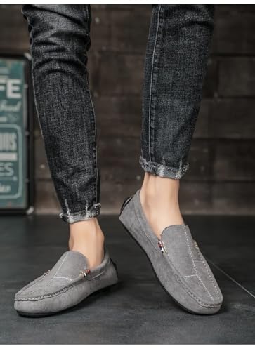 Fashion Men's Loafers Suede Vampr Vintage Prom Solid Color Round Toe Prom Wedding Tuxedo Block Heel Shoe Slip-on3