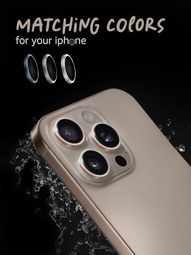 Image of Lensarmor Compatible with iPhone 16 Pro Max Desert Titanium Camera Lens Protector (2-Pack) - Premium 9H Tempered Glass, Military-Grade Anti-Scratch, Alignment Frame for Effortless Installation