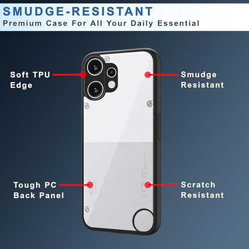 Image of CEDO Backcover for Nothing CMF Phone 2 Pro (5G) | Camera Protection Bump Shockproof Edge | Ultra Hybrid Transparent Acrylic Clear TPU+PC Hard Backcase Cover (Black)