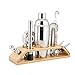 Shakery do koktajli Drink Mixer Set Martini Shaker Cocktail Shaker Set By Drink Mikser Zestaw z narzędziami Bar, elegancki stojak bambusowy, 13-częściowy zestaw Zestaw barmański (Color : A)