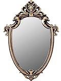 OMIRO Espejo Decorativo de Pared en Forma de Escudo Bronce Antiguo, 40,6 x 27,9 cm (L x W)