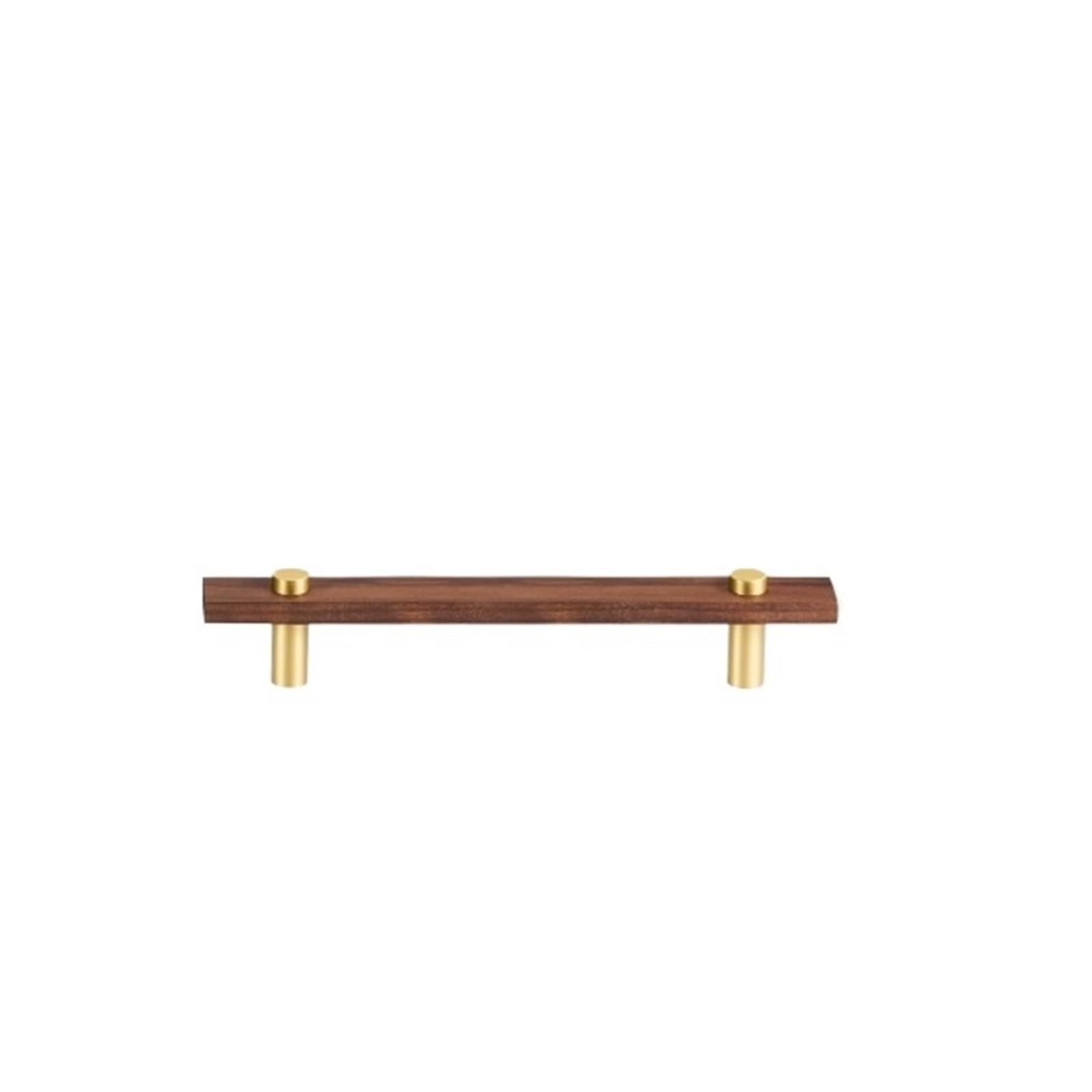 LADFRTYU Wooden Handles 2pcs Walnut Brass Furniture Handles Long Modern Pulls Cupboard Wardrobe Dresser Shoe Box Wine Bar Drawer Cabinet Knobs(L150xW22.5xH36xC96mm-A)