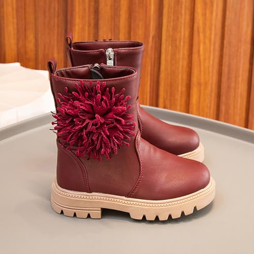 Girls Waterproof Winter Warm Booties Kids Mid Calf Walking Snow Boots (Toddler/Little Kid)3