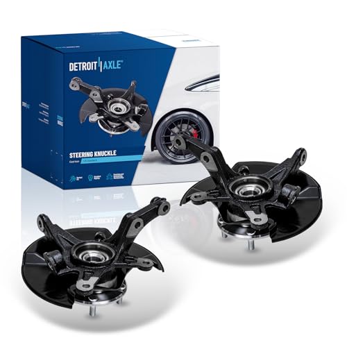 Image of Detroit Axle - 2pc Knuckles with Wheel Hub Bearing Assembly for 2006-2011 | Honda Civic 2007 2008 2009 2010 Driver Side Passenger Side Front Steering Knucle Wheel Hub Bearing Replacement