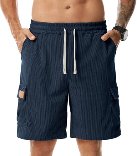 Miniatura 2 de Hombre Pantalones Cortos Casual Bermudas con Bolsillos S-3XL | Shorts Pana Deportivos,Verano,Cordón Elástico,Playa