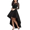 Bdcoco-Womens-Floral-Lace-Hi-Low-Cocktail-Party-Dress-Swing-Prom-Evening-Gowns Bdcoco Women's Floral Lace Hi Low Cocktail Party Dress Swing Prom Evening Gowns Black