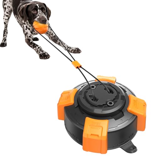 DaoBailar Giocattolo interattivo per cani con ventosa, corda di trazione da 68 cm e palla da 6,8 cm, giocattolo da masticare per tutte le razze di cani su superfici lisce (arancione)