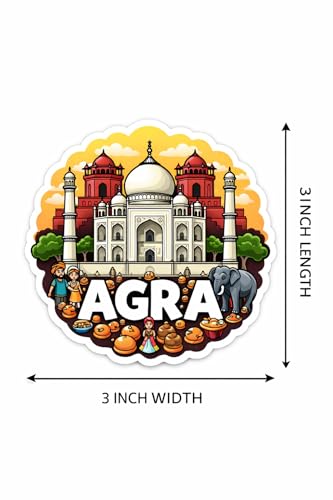 Image of Naxon Agra City Theme Souvenir Wooden Fridge Magnet for Refrigerator - Printed Fridge Magnet for Kitchen & Home Decor | Perfect Souvenir Gift | Size 3x3 in | Pack of 1