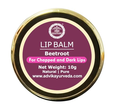 Advik Ayurveda Beetroot Lip Balm for Chapped and Dark Lips, 10g. | For Dry Lips