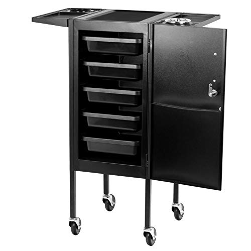 Activeshop Friseurwagen Arbeitswagen Rollwagen 500 Delux Schwarz