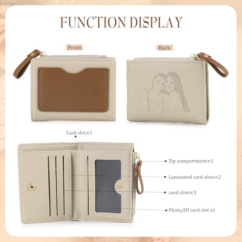 Personalized Small Wallet for Women: Customized Bi-fold Ladies Wallet with Name and Photo - Anniversary Christmas Birthday for Mother Wife Girlfriend3