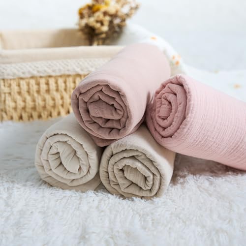 Image of Meracorallo Muslin Swaddle Blanket, 100% Cotton Receiving Blanket Soft and Breathable Swaddle Wrap for Baby Boys and Girls, Cream