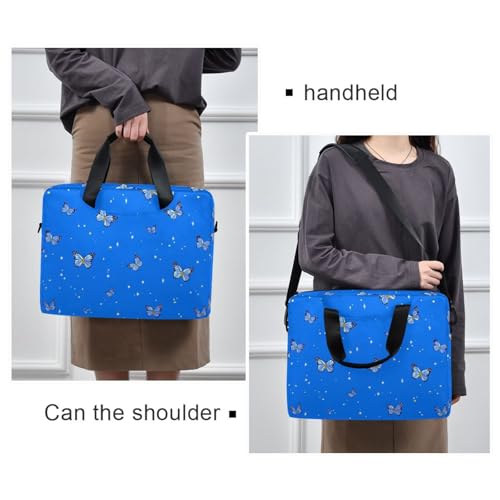 Maletín portátil para laptop 15.6" azul mariposas miniatura 2