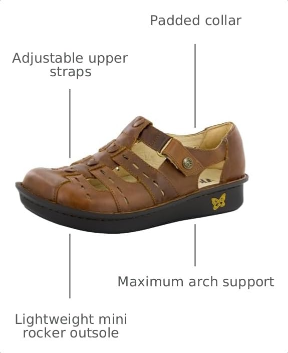 Image of Alegria Women's Pesca Fisherman Leather Sandal