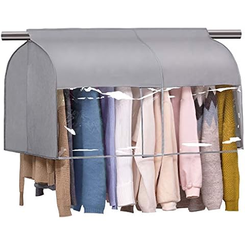 SLEEPING LAMB Expandable Hanging Closet Cover Shoulder Dust Cover Clothes Protector for Coats Suits Dresses, Grey Cover