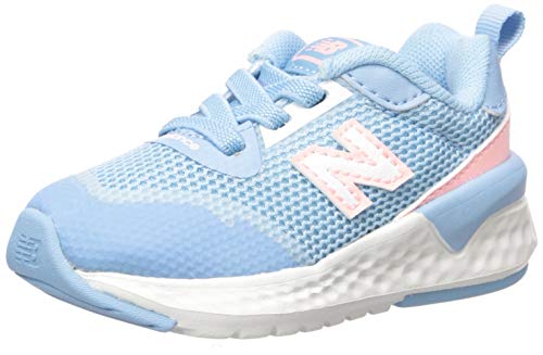 New Balance Baby Girls 515 V2 Bungee Sneaker, Summer Sky, 3 Wide Infant