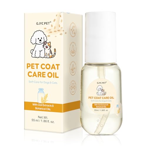 Pflegeöl für Tierfell – Leave-in Conditioner für Hunde & Katzen – Oatmeal & Milk beruhigendes Pflegeöl, Tiefenhydration, weiche Fellpflege & langanhaltende Frische, 55 ml