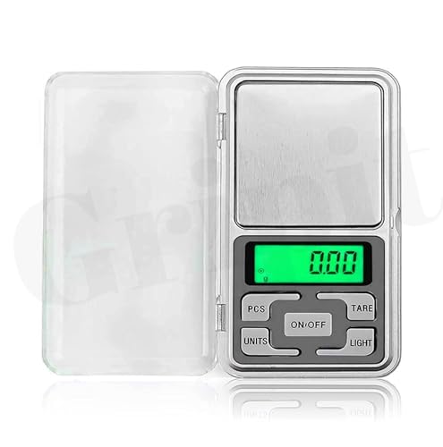 Image of Digital Pocket Weighing Scale - Precise Jewellery Weight Machine Small, Gripit Portable Gold Weighing Machine for Accurate Measurements with Digital Display, Ideal for Gems, Herbs & More (White).