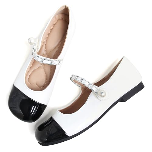 Dear Time Women's Round Toe Ballets with Strap Flats Fashion Mary Jane Shoes Office Flats2