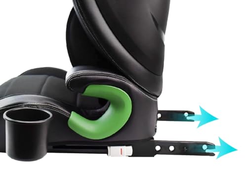 Cozy N Safe Augusta i-Size - Seggiolino auto per bambini, 100-150 cm, gruppo 2/3 (15-36 kg/4-12 anni) ISOFix, seggiolino regolabile ECE R129, colore nero