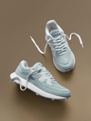 Image of The Souled Store Milano: Women and Girls Low Top Sneakers Retro Trainer Microfiber Suede and Engineered Mesh Cushioned Insole Retro Sole Lace Up Lightweight Breathable