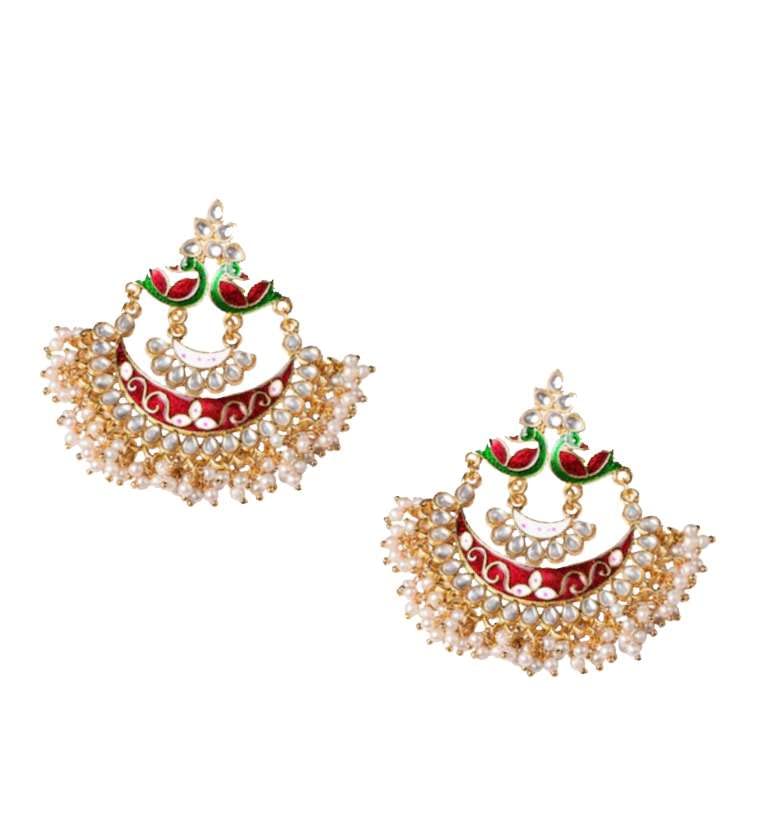 Elegance by PS Ethnic Gold Plated Classic Meenakari Design Beads Chand Bali Dangle Earrings for Women and Girls (Smart Maroon) (B09SXSHQD2) Amazon Price History, Amazon Price Tracker