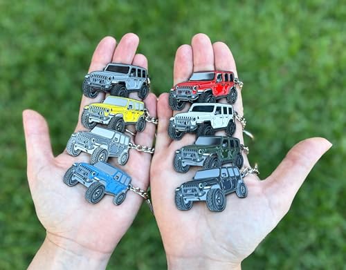 FOUR WHEEL BEAST Jeep Wrangler Keychain - Officially Licensed Jeep Rubicon Accessories JL Key Chain JKU 2024 2023